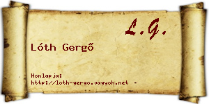 Lóth Gergő névjegykártya