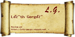 Lóth Gergő névjegykártya